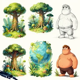 photo cartoon bd illustration comic manga painting of amazon environement : 5 fantasy environement, digital painting : 1 fat brush concept sketch artist bd enki bilal : 1 0