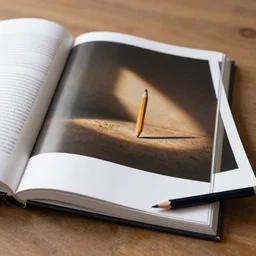 coffee table book open to chapter about fear of pencils