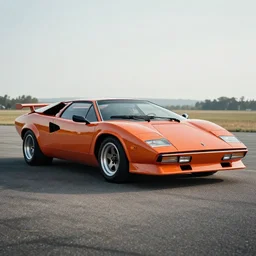 a 1 9 8 2 pontiac trans am mixed with a 1 9 8 5 lamborghini countach, photograph, car photography