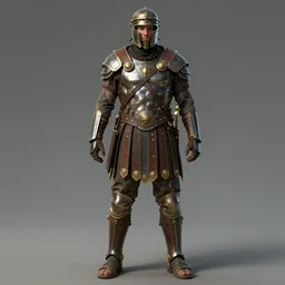 full body + face character portrait of a post - apocalyptic roman mercenary in the style of high fantasy art in the style of post - apocalyptic art trending on artstation deviantart pinterest detailed realistic high resolution hd 8 k
