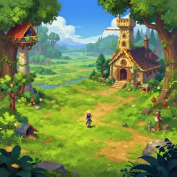 scene from a fantasy point and click 3 d graphic adventure game, art inspired by thomas kinkade, king's quest, sierra entertainment games