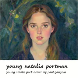 “ young natalie portman drawn by paul gauguin ”