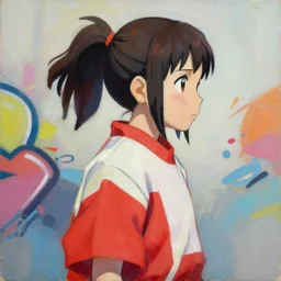 greg manchess portrait painting of chihiro as overwatch character, medium shot, asymmetrical, profile picture, organic painting, sunny day, matte painting, bold shapes, hard edges, street art, trending on artstation, by huang guangjian and gil elvgren and sachin teng