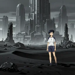 black sand alien planet with ancient ruins, cyberpunk background city animation matte painting, in the anime ghost in the shell, clean edges, huge towering buildings, trending on artstation