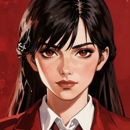 misato katsuragi! red dead redemption art style, rockstar games art, realistic anime illustration, portrait, beautiful face, symmetrical face