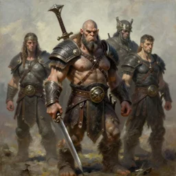 orc barbarian, 4 k oil on linen by wlop, artgerm, andrei riabovitchev, nuri iyem, james gurney, james jean, greg rutkowski, highly detailed, soft lighting 8 k resolution