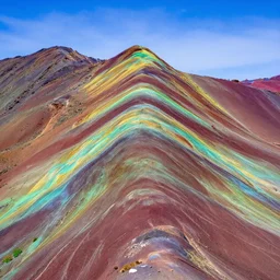 vinicunca rainbow colored mountain