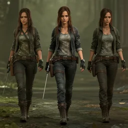 jessica alba walking dead telltale, telltale games style, symmetric!!, 4 k full hd,
