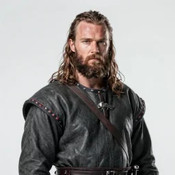 a portrait photograph of Ragnar Lothbrok, high resolution image taken with a DSLR camera