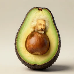 einstein inside an avocado