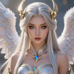 a saint noble high priestess as a league of legends character, fan bingbing, angelic light, fantasy clothes, beautifual eyes, close up shot, masterpiece, cg animation, riot enterainment, arcane, realistic, hyper detailed, hyper detailed face, character select portrait, 3 d, by artgerm, rossdraws, drew struzan, justin gerard