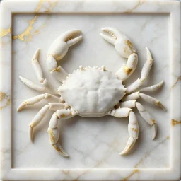 white calacatta gold marble, white and gold kintsugi, ehite marvle bas relief carving, feminine, crabs, spiders, scorpions, tarantulas, carving by hr geiger, stunning, highly detailed, intricately detailed, octane, 8 k, trending on artstation