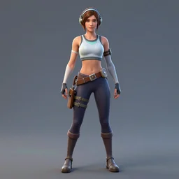 princess leia in fortnite, character render, full body shot, highly detailed, in game render