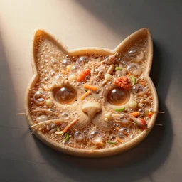 sopa bubble in shape of cat