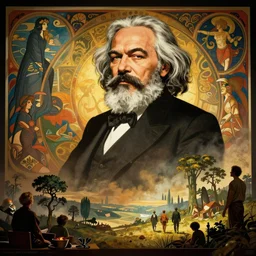 karl marx gorgeous lighting by weta studio, mucha, bautista and norman rockwell and greg rutkowski and tom bagshaw and james gurney and lucasfilm