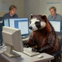 aardvark moderating an internet forum on his ibm personal computer, elegant intricate digital painting artstation concept art by mark brooks and brad kunkle detailed