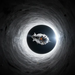 a spacecraft entering a wormhole