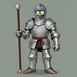 Zombie knight | Halberd and breastplate | Cartoon from 1980s