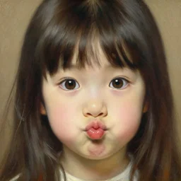 a detailed portrait of am adorable anime girl, cute pout, eyes, painting by gaston bussiere, craig mullins, j. c. leyendecker