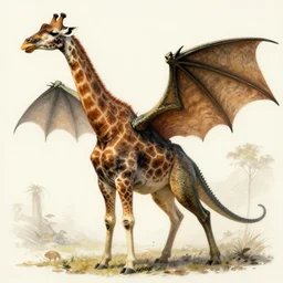 a fusion between a dragon, dinosaur and a giraffe. Epic Fantasy Art, 4k. Detailed drawing, Trending on Artstation.