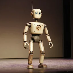 animatronic on stage old photo