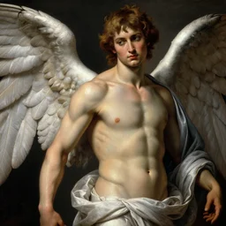 A extremely beautiful highly detailed masterpiece majestic angelic handsome sexy beautiful painting of lucifer by Michelangelo Merisi da Caravaggio, high textures, hyper sharp, 8k, insanely detailed and intricate, precise textures, exact textures, accurate textures, highly detailed, , high detail, hyperrealistic, photorealistic, octante render, , hypermaximalist, 8k, hyper realistic, super detailed, 4k HDR hyper realistic high quality,