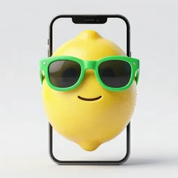 lemon wearing green sunglasses 3d emoji iphone