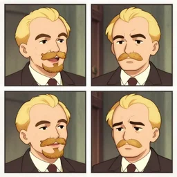 a 2 x 2 grid of an animated sequence featuring lenin smiling then frowning.