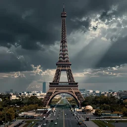 beautiful digital illustration Paris cyberpunk style by Marc Simonetti