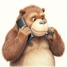 the heffalump talking on a cell phone, detailed, color pencil art, fan art, trending on artstation
