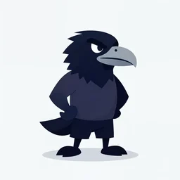 Raven mascot, featured on dribbble, dribbble illustration, flat design, team mascot