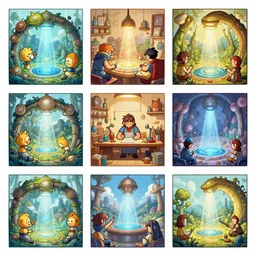 photo cartoon bd illustration comic manga painting of workshop environement : 5 fantasy environement, digital painting : 1 fat brush concept sketch artist bd enki bilal : 1 0