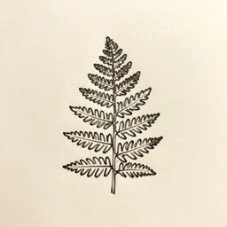 simple line drawing of a fern, very simple