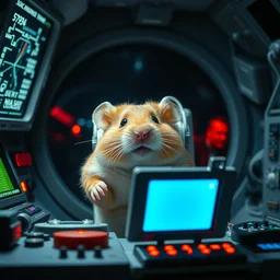 film still of a hamster working for mission control at nasa, 8 k