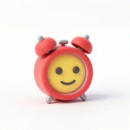 tiny red alarm clock that looks like the iOS emoji emoji, 3D clay render, 4k UHD, white background white background, minimalistic, isometric view, studio lighting, 3d render, unreal engine, centered, Trendingonartstation