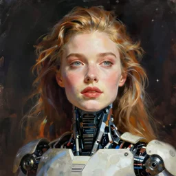 portrait of a robot by frank frazetta