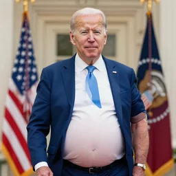 president joe biden with a big fat belly
