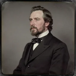 official side portrait of united states president billy bob thornton, in a black suit, a character portrait by cassius marcellus coolidge, reddit contest winner, american romanticism, ambrotype, detailed painting, creative commons attribution