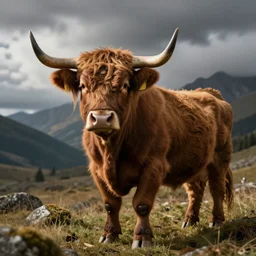 A steampunk highland cow