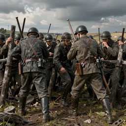 war in the trenches by otto dix, hyperrealistic, unreal engine, masterpiece, 3 d render, aesthetic