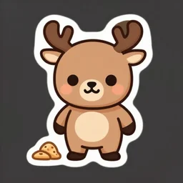 cute miss mascot cerfrousse cerfrousse stantler food sticker art, cronobreaker, beeple game icon