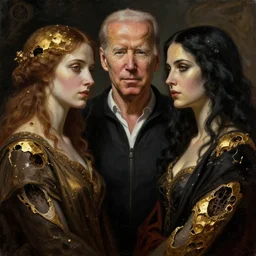 dante's inferno painting, with biden, dark beauty, rotten gold, perfect faces, extremely detailed, cinema 4 d, unreal engine.