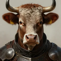 cow warrior as a realistic fantasy knight, closeup portrait art by donato giancola and greg rutkowski, realistic face, digital art, trending on artstation, symmetry!!