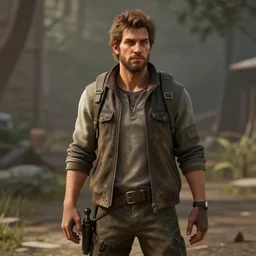 Medium shot of a typical character in the style of unreal engine