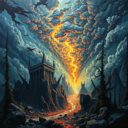 evenfall of the apocalypse, oil painting by dan seagrave art, 8 k
