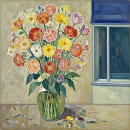 flowerpower scene by shaun tan, intricate, torn paper decollage, oil on canvas by edward hopper, by moebius