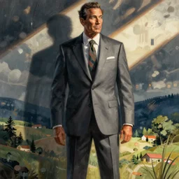 Pepsiman suit, illustrated by Richard Powers