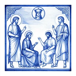 blue - and - white drawing of the deal of the ephesian tale