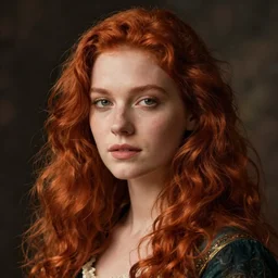Portrait of a beautiful red-haired woman by greg rutkowski