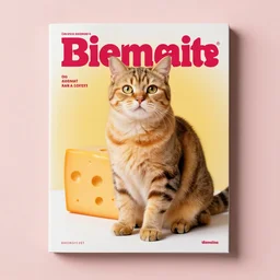 professional, studio, advertisement, magazine, photograph of a cheese cat, studio lighting, simple background, vibrant